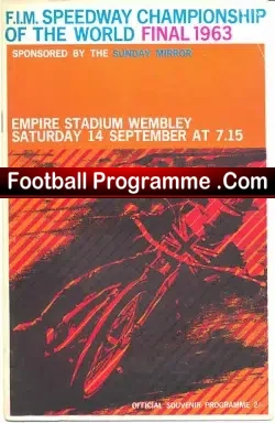 World Speedway Championship World Final 1963 - speedway programme