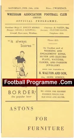 Wrexham v Darlington 1950
