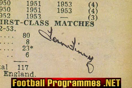 Preston North End Tom Finney Autographed Appearance Sheet SIGNED