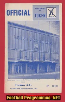 Leeds United v Torino 1965 – Football Match Programme