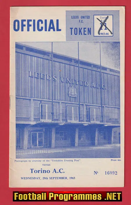 Leeds United v Torino 1965 – Football Match Programme