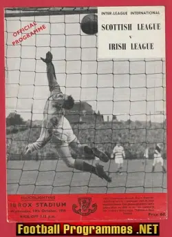 Scottish League v Irish League 1959 – at Ibrox Glasgow