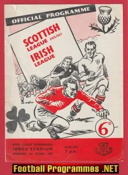 Scottish League v Irish League 1957 – at Ibrox Glasgow
