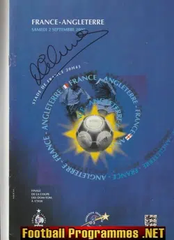 France v England 2000 - Autographed SIGNED