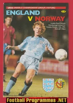 England v Norway 1992 - Multi Autographed SIGNED