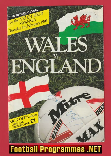 Wales v England 1991 - Multi Autographed SIGNED