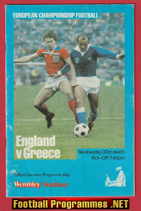 England v Greece 1983 – Multi Autographed SIGNED