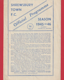 Shrewsbury Town v Ransome Marles 1946 – 1940s Programmes