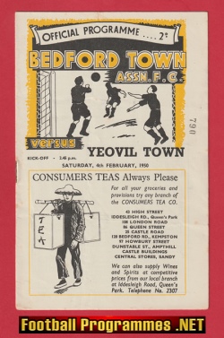 Bedford Town v Yeovil Town 1950 – 1950’s
