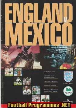 England v Mexico 1997 - Multi Autographed SIGNED
