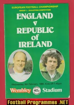 England v Ireland 1980 - Multi Autographed SIGNED Irish Team