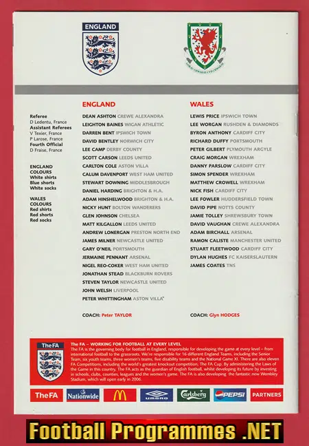 England v Wales 2004 - Multi Autographed SIGNED