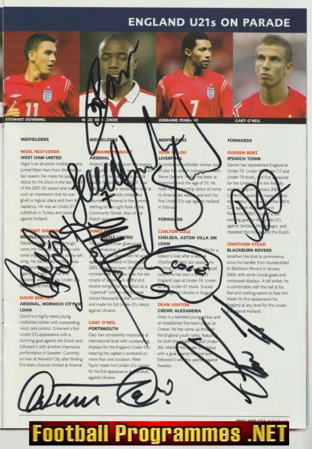 England v Wales 2004 - Multi Autographed SIGNED