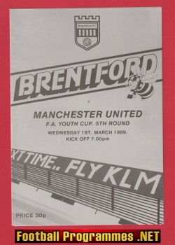 Brentford v Manchester United 1989 – FA Youth Cup + Lee Sharpe