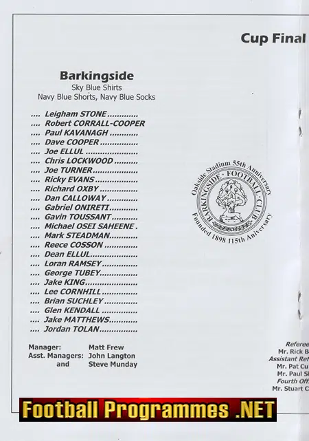 Barkingside v Bowers And Pitsea 2013 - at Grays Athletic