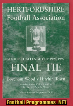 Boreham Wood v Hitchin Town 1997 Hertfordshire Senior Cup Final