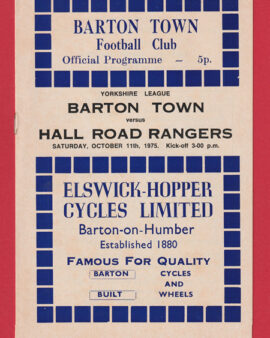 Barton Town v Hall Road Rangers 1975 – Yorkshire League