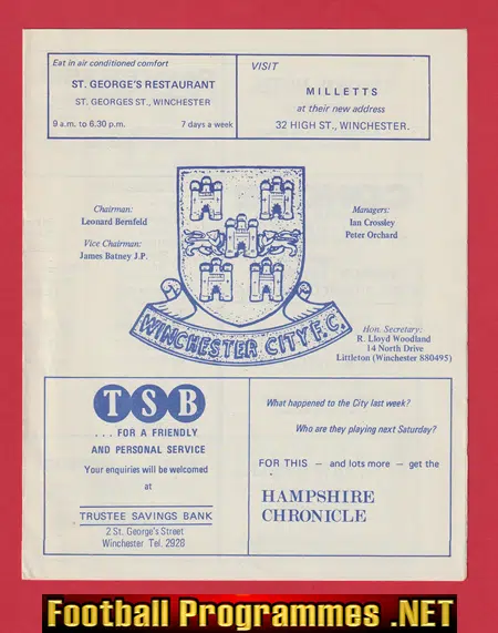 Winchester City v Cowes 1970s