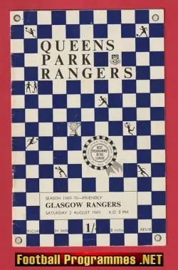 Queens Park Rangers v Glasgow Rangers 1969 - 1960s Friendly QPR