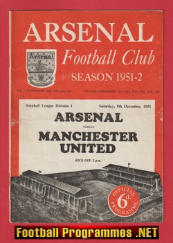 Arsenal v Manchester United 1951 – Man Utd 1950’s