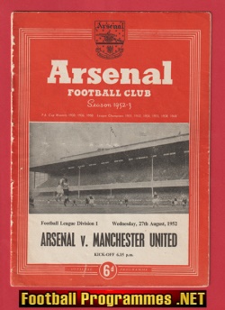 Arsenal v Manchester United 1952 – 1950’s v Man Utd 50’s