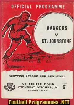 St Johnstone v Glasgow Rangers 1961 League Cup Semi Final FERGIE