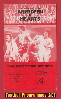 Aberdeen v Heart Of Midlothian Hearts 1979  Alex Ferguson Season