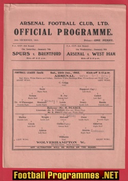 Arsenal v Wolves 1945 – 1940’s