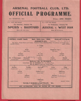 Arsenal v Wolves 1945 – 1940’s