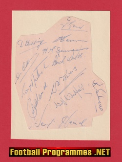 Barnsley Football Club Multi Autographed SIGNED Sheet 1951 1952