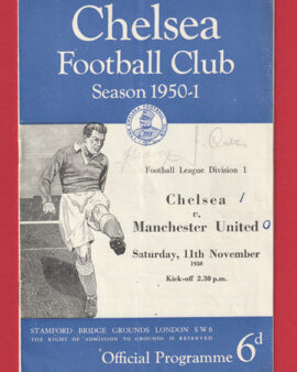 Chelsea v Manchester United 1950 – Man Utd SIGNED