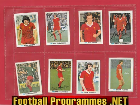 Liverpool Football Club Cards Multi Autographed SIGNED 70's