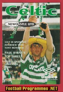 Glasgow Celtic v Newcastle United 1995 - SIGNED