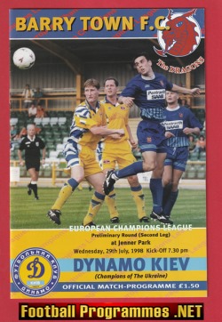 Barry Town v Dynamo Kiev 1998 – Jenner Park