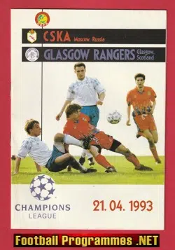 CSK Moscow v Glasgow Rangers 1993 - Champions League Russia