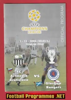 Artmedia Bratislava v Glasgow Rangers 2005 – Champions League Cz