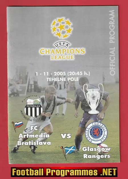 Artmedia Bratislava v Glasgow Rangers 2005 – Champions League Cz