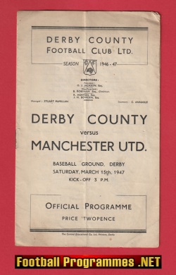 Derby County v Manchester United 1947 – 1940s Man Utd