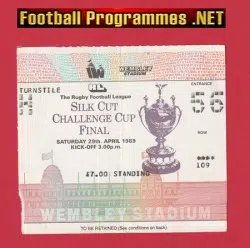 St Helens Rugby v Wigan 1989 - Challenge Cup Final Ticket