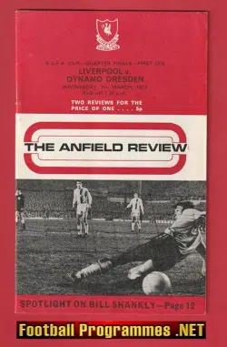 Liverpool v Dynamo Dresden 1973 – UEFA Cup QF
