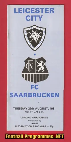 Leicester City v FC Saarbrucken 1981 – German Team