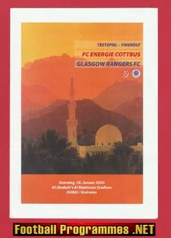 FC Energie Cottbus v Glasgow Rangers 2003 - Germany