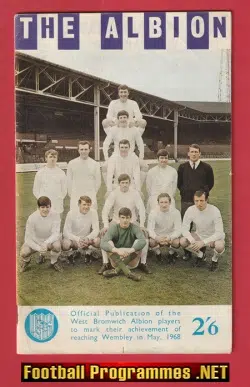 West Bromwich Albion WBA – Multi Autographed SIGNED 1968