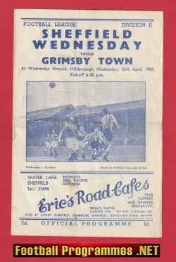 Sheffield Wednesday v Grimsby Town 1950