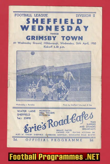 Sheffield Wednesday v Grimsby Town 1950