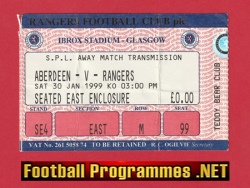 Aberdeen v Glasgow Rangers 1999 – Beam Back Ticket Ibrox
