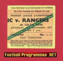 Glasgow Celtic v Glasgow Rangers 1977