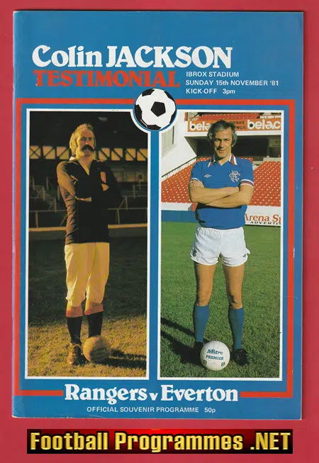 Colin Jackson Testimonial Benefit Match Glasgow Rangers 1981