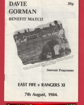 Davie Gorman Testimonial Benefit Match East Fife 1984 Scotland
