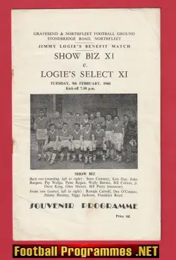 Jimmy Logie Testimonial Benefit Match Gravesend Northfleet 1960